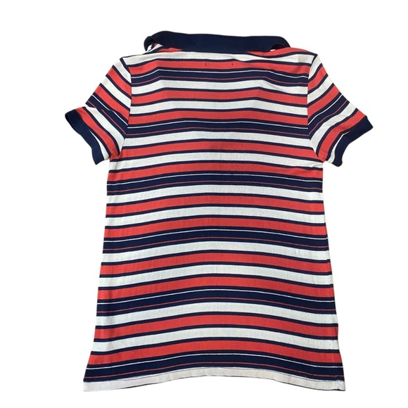 Y2k American Eagle Stripe Soft  & Sexy Women's Medium Sailor V Neck Collar Shirt - Picture 7 of 7